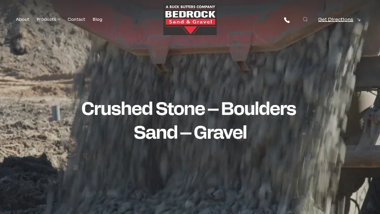 Bedrock Sand and Gravel website screenshot