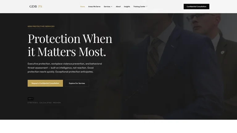GDB Protective Services website screenshot