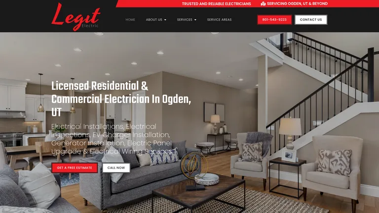 Legit Electric Utah website screenshot