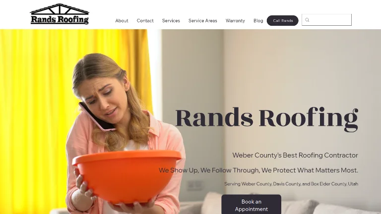 Rands Roofing website screenshot