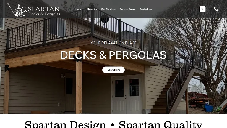 Spartan Decks & Pergolas website screenshot