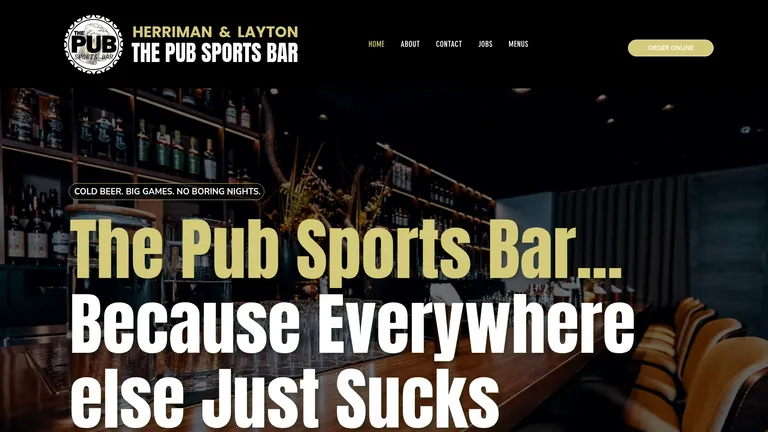 The Pub Sports Bar website screenshot